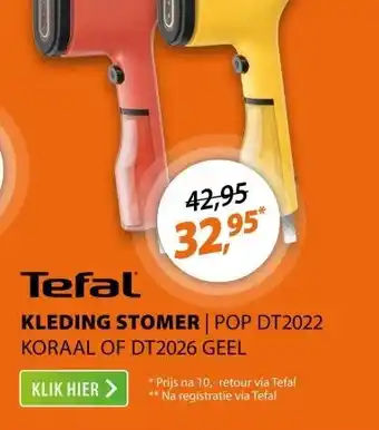 Expert Tefal Pure POP DT2026 Geel aanbieding
