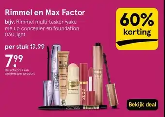 Etos Rimmel en Max Factor aanbieding