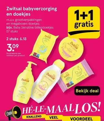 Etos Zwitsal babyverzorging en doekjes aanbieding