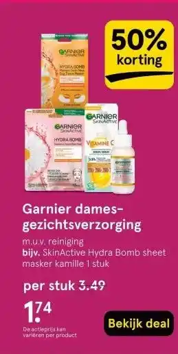 Etos Garnier dames- gezichtsverzorging aanbieding