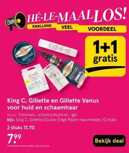 Etos King C, Gillette en Gillette Venus voor huid en schaamhaar aanbieding