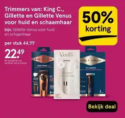 Etos Trimmers van: King C., Gillette en Gillette Venus voor huid en schaamhaar aanbieding