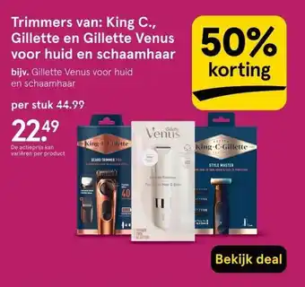 Etos Trimmers van: King C., Gillette en Gillette Venus voor huid en schaamhaar aanbieding