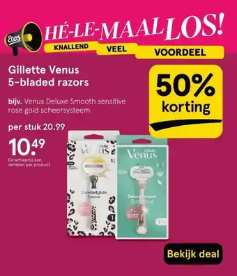 Etos Gillette Venus 5-bladed razors aanbieding