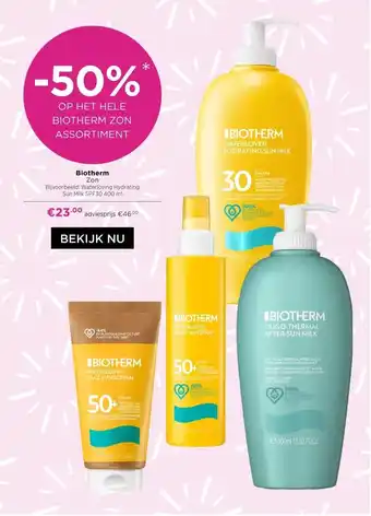 ICI Paris XL Biotherm Zon Bijvoorbeeld: Waterloving Hydrating Sun Milk SPF30 400 ml aanbieding