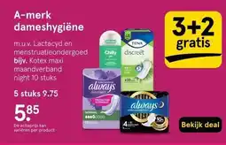 Etos A-merk dameshygiëne aanbieding