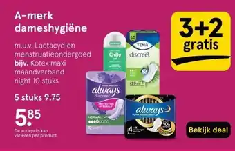 Etos A-merk dameshygiëne aanbieding