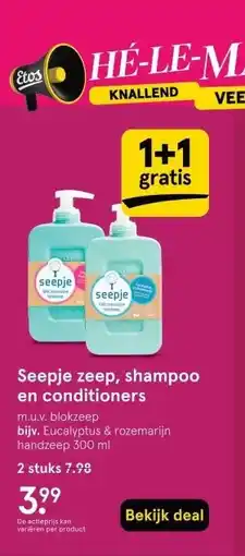 Etos Seepje zeep, shampoo en conditioners aanbieding