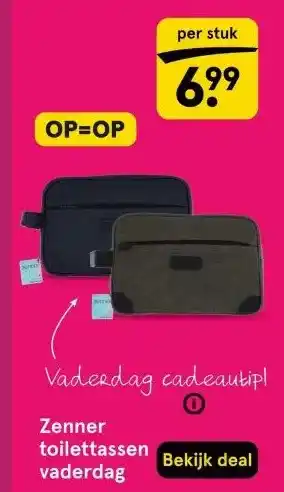 Etos Zenner toilettassen vaderdag aanbieding