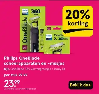Etos Philips OneBlade scheerapparaten en -mesjes aanbieding
