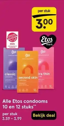 Etos Alle Etos condooms 10 en 12 stuks** aanbieding