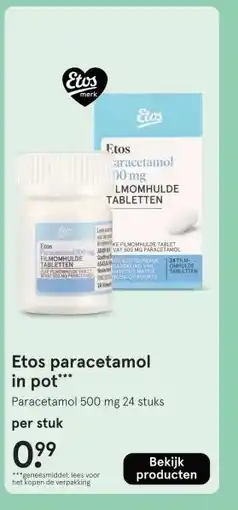 Etos Etos paracetamol in pot*** aanbieding