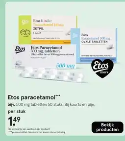 Etos Etos paracetamol*** aanbieding