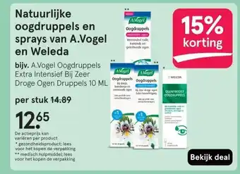 Etos Natuurlijke oogdruppels en sprays van A.Vogel en Weleda aanbieding