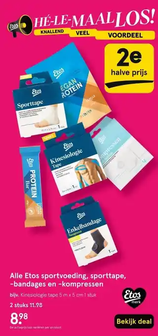 Etos Alle Etos sportvoeding, sporttape, -bandages en -kompressen aanbieding