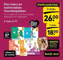 Etos Etos luiers en luierbroekjes Voordeelpakken aanbieding