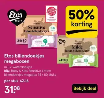 Etos Etos billendoekjes megaboxen aanbieding