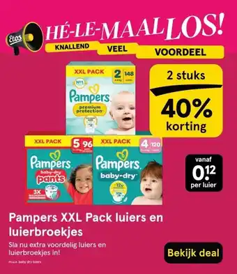Etos Pampers XXL Pack luiers en luierbroekjes aanbieding
