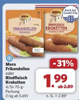 Combi Mora Frikandellen oder Rindfleisch Kroketten aanbieding