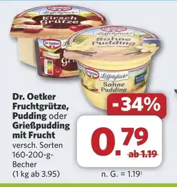 Combi Dr. Oetker Fruchtgrütze, Pudding oder Grießpudding mit Frucht aanbieding