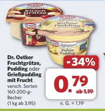 Combi Dr. Oetker Fruchtgrütze, Pudding oder Grießpudding mit Frucht aanbieding