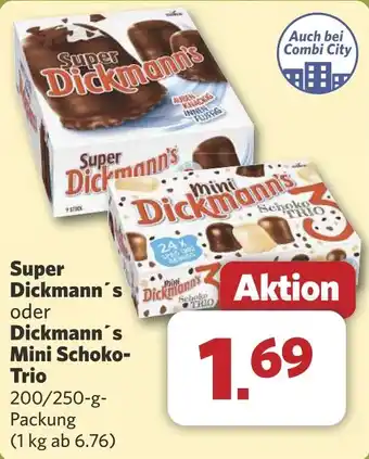 Combi Super Dickmann's oder Dickmann's Mini Schoko Trio aanbieding