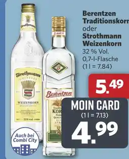 Combi Berentzen Traditionskorn oder Strothmann Weizenkorn aanbieding
