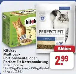 Combi Kitekat Multipack Portionsbeutel oder Perfect Fit Katzennahrung aanbieding
