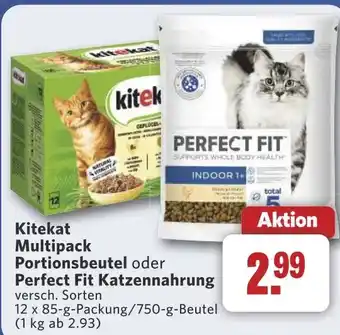 Combi Kitekat Multipack Portionsbeutel oder Perfect Fit Katzennahrung aanbieding