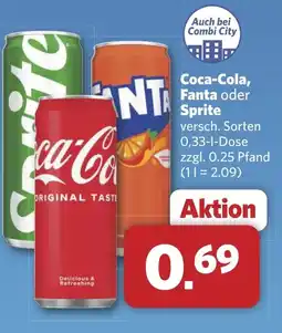 Combi Coca-Cola, Fanta oder Sprite aanbieding