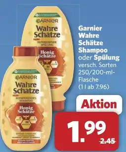 Combi Garnier Wahre Schätze Shampoo oder Spülung aanbieding