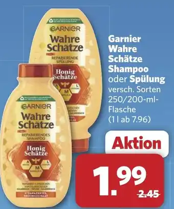 Combi Garnier Wahre Schätze Shampoo oder Spülung aanbieding