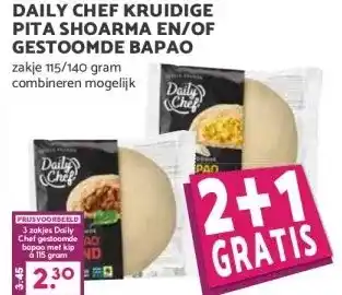 Boon`s Markt DAILY CHEF KRUIDIGE PITA SHOARMA EN/OF GESTOOMDE BAPAO aanbieding