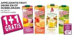 Boon`s Markt APPELSIENTJE FRUIT DRINK EN/OF DUBBELDRANK pak 1000 ml. aanbieding