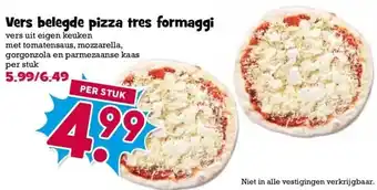 Boon`s Markt Vers belegde pizza tres formaggi aanbieding