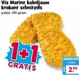 Boon`s Markt Vis Marine kabeljauw krokant schnitzels pakje 180 gram aanbieding
