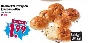 Boon`s Markt Boonacker rozijnen krentenbollen aanbieding