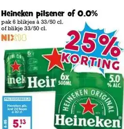 Boon`s Markt Heineken pilsener of 0.0% aanbieding