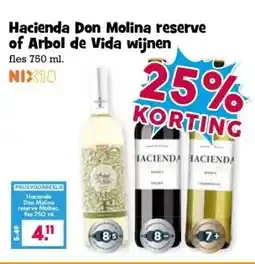 Boon`s Markt Hacienda Don Molina reserve of Arbol de Vida wijnen aanbieding