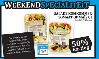 Boon`s Markt SALADE KOMKOMMER TOMAAT OF MAÏS UI aanbieding