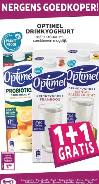 Boon`s Markt OPTIMEL DRINKYOGHURT aanbieding