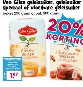 Boon`s Markt Van Gilse geleisuiker, geleisuiker speciaal of vloeibare geleisuiker beker 250 gram of pak 500 gram aanbieding