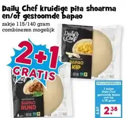 Boon`s Markt Daily Chef kruidige pita shoarma en/of gestoomde bapao aanbieding