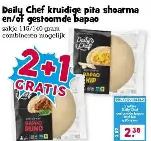 Boon`s Markt Daily Chef kruidige pita shoarma en/of gestoomde bapao aanbieding