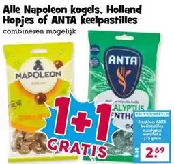 Boon`s Markt Alle Napoleon kogels, Holland Hopjes of ANTA keelpastilles aanbieding