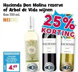 Boon`s Markt Hacienda Don Molina reserve of Arbol de Vida wijnen aanbieding