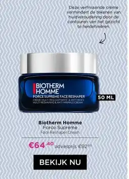 ICI Paris XL Biotherm Homme Force Supreme Face Reshaper Cream aanbieding