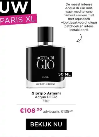 ICI Paris XL Giorgio Armani Acqua Di Giò Elixir aanbieding