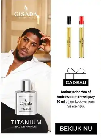 ICI Paris XL Ambassador Men of Ambassadora travelspray 10 ml bij aankoop van een Gisada geur. aanbieding
