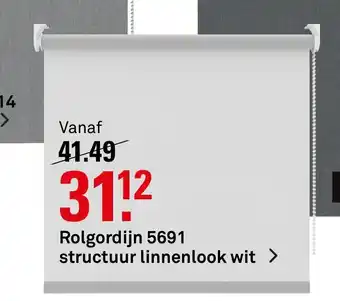 Karwei Rolgordijn 5691 structuur linnenlook wit aanbieding